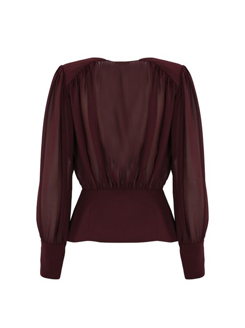 Blusa in georgette con boschina Elisabetta Franchi | CA07947E2CG3